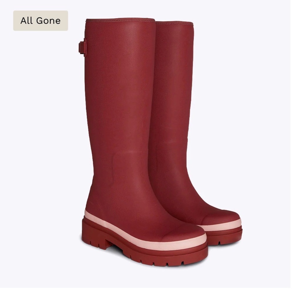 Fergie Tall Rain Boot, Beetroot Red